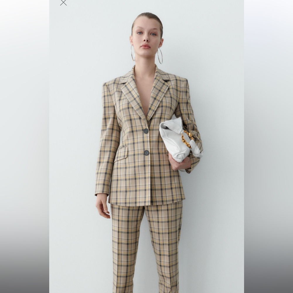 ZARA FITTED PLAID BLAZER #Cybermondaysale - Picture 3 of 14